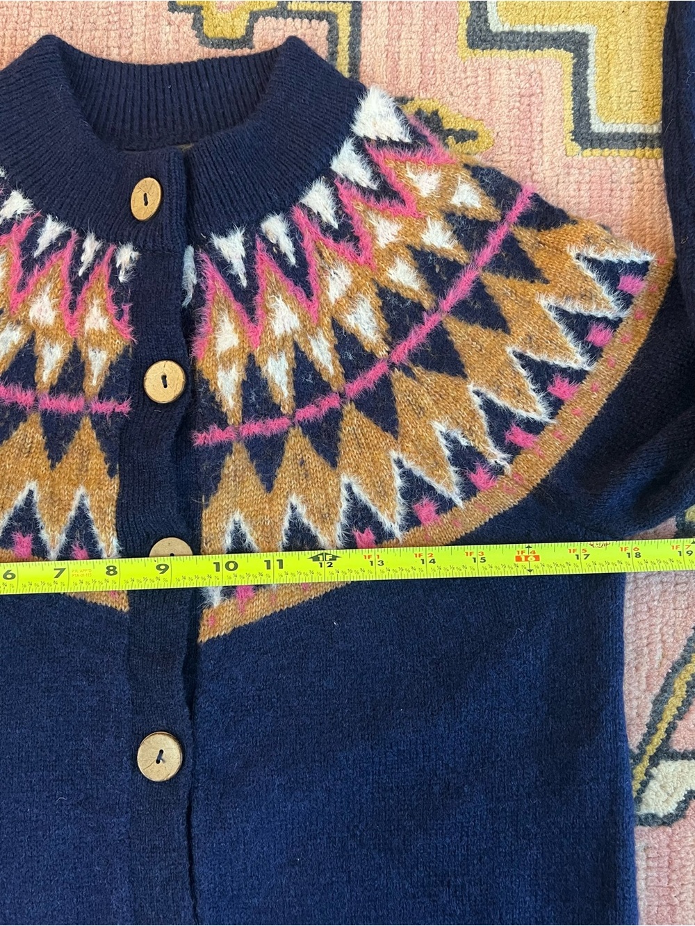 NWT Pilcro Crew-Neck Cozy Fairisle Cardigan Sweater from Anthropologie - Picture 10 of 12